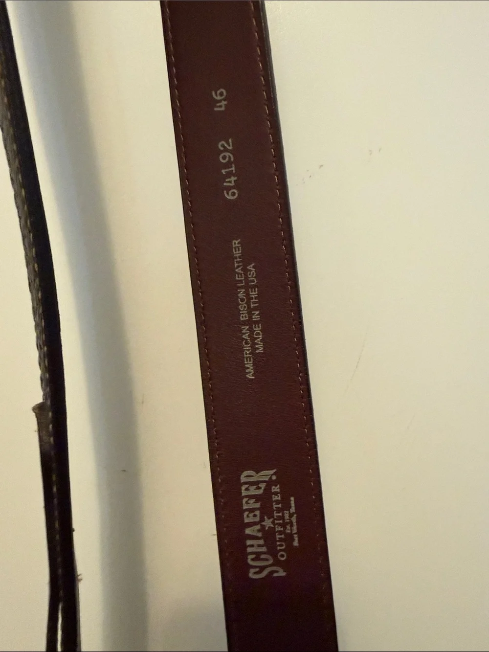 Schaefer Outfitters Men's Dark Brown Leather Belt with Silver Buckles size 46
